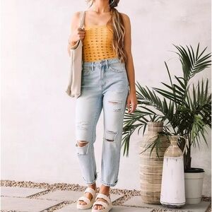 NEW NWT VERVET Beverley Super High Rise Straight Jean